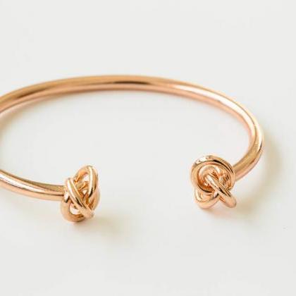 Glazed Two Tie Knot Bangle ( Gold )