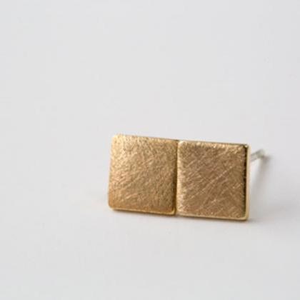 Flat Square Earrings ( Rose Gold )