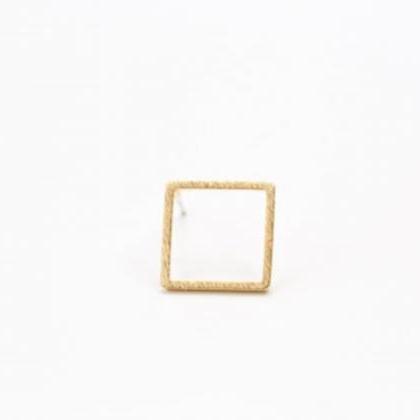 Big Line Square Earrings ( Silver )