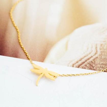 Simple Mini Dragonfly Necklace