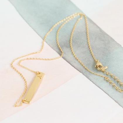 Square Bar Initial Necklace (a~m)