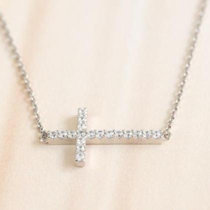 925 Horizontal Cross Necklace