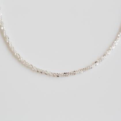 925 1mm Thick Shiny Line Necklace