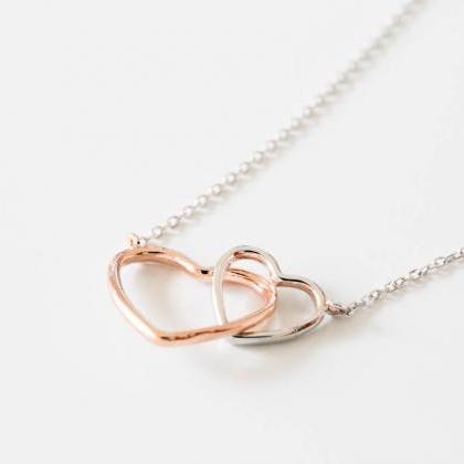 925 Sterling Linked Small & Big Heart..