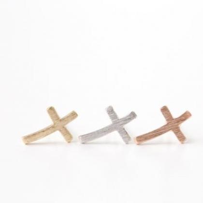 Simple Scratch Cross Earrings