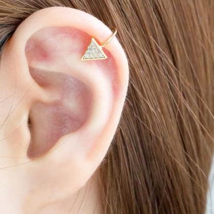 Mini Flat Cz Triangle Ear Cuff