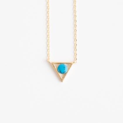 Triangular Line Center Stone Necklace