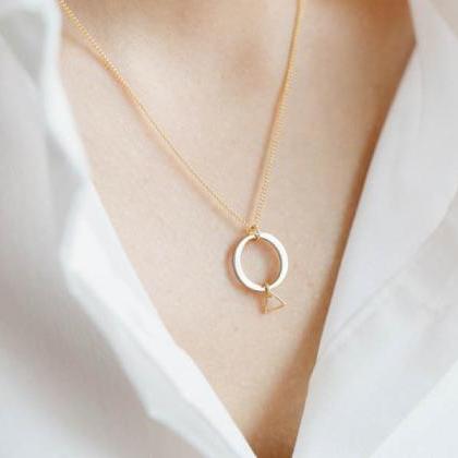 2 Round Mini Triangle Necklace