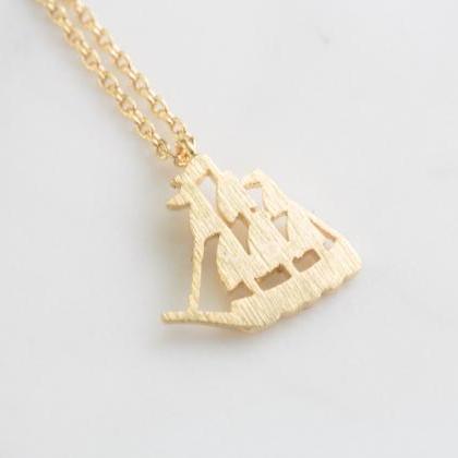 Columbus Ship Necklace