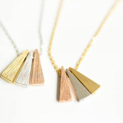 3 Color 3 Triangle Necklace