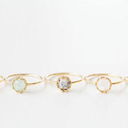 Crown Gemstone Bracelet Ring