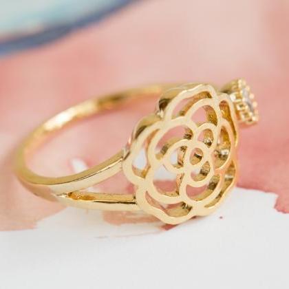 Cz Roseflower Ring