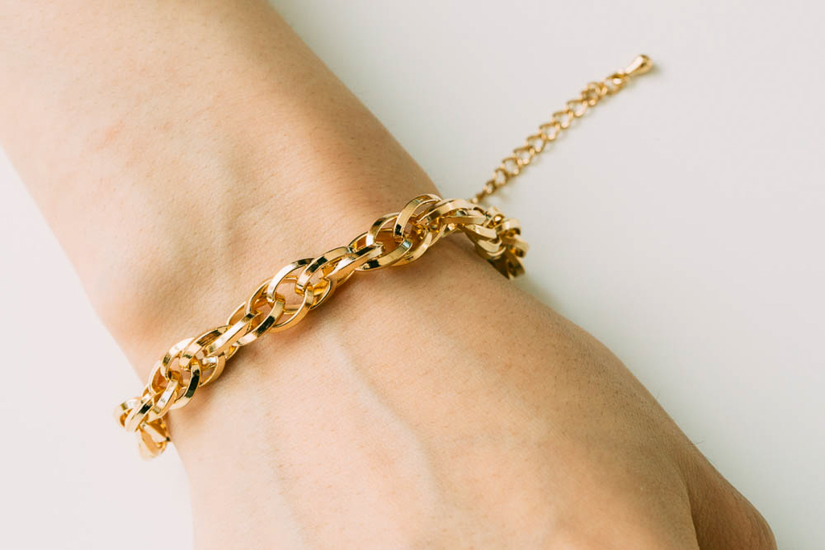 Thick chain bracelet gold clearance