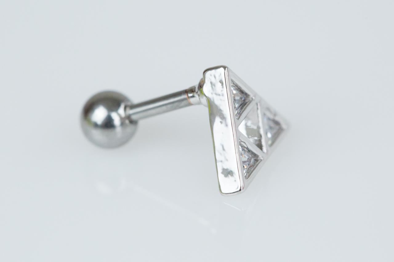 3 Triangle Cz Triangle Piercing ( Silver ) on Luulla