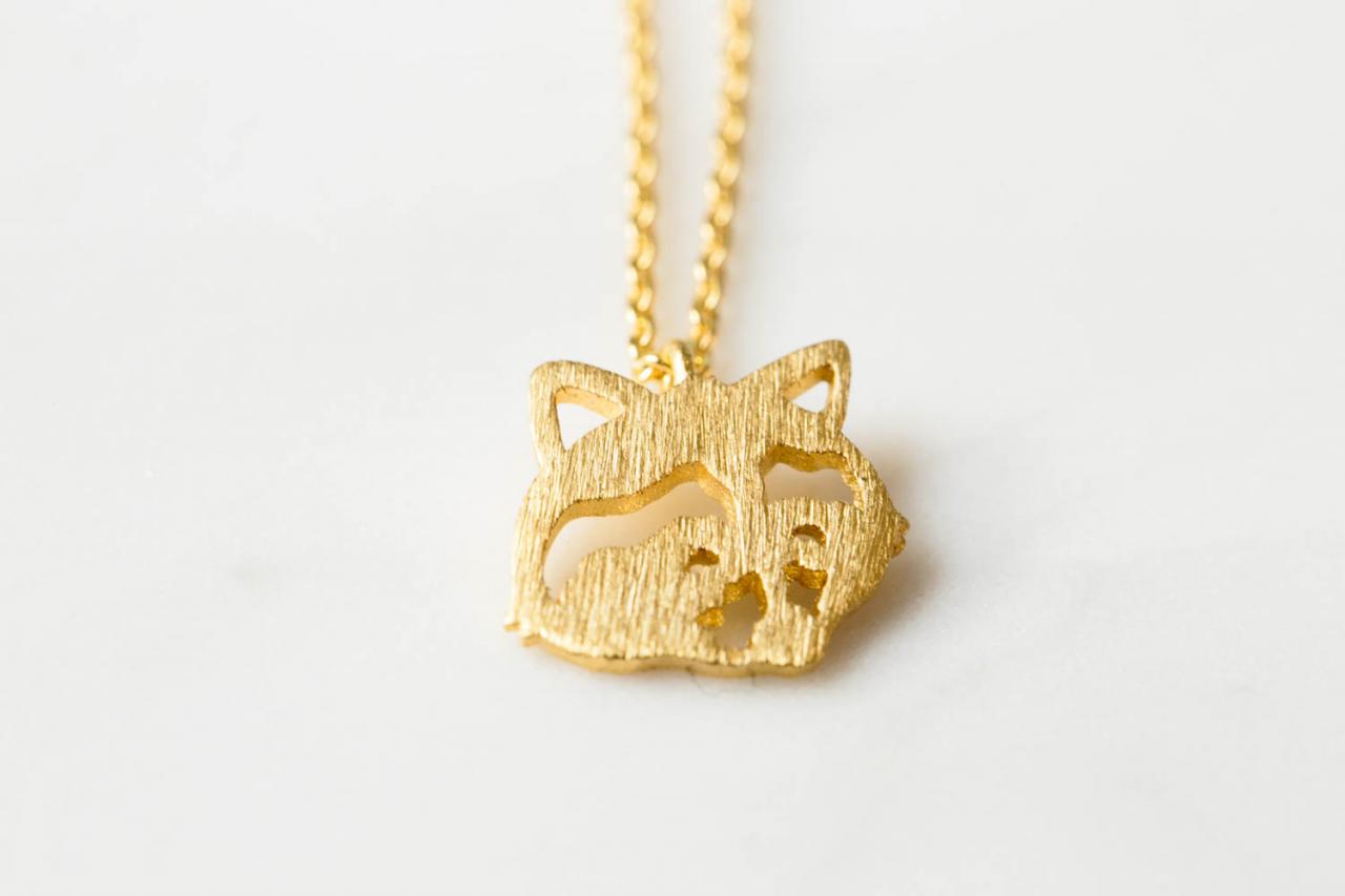 Cute Raccoon Necklace ( Gold ) on Luulla