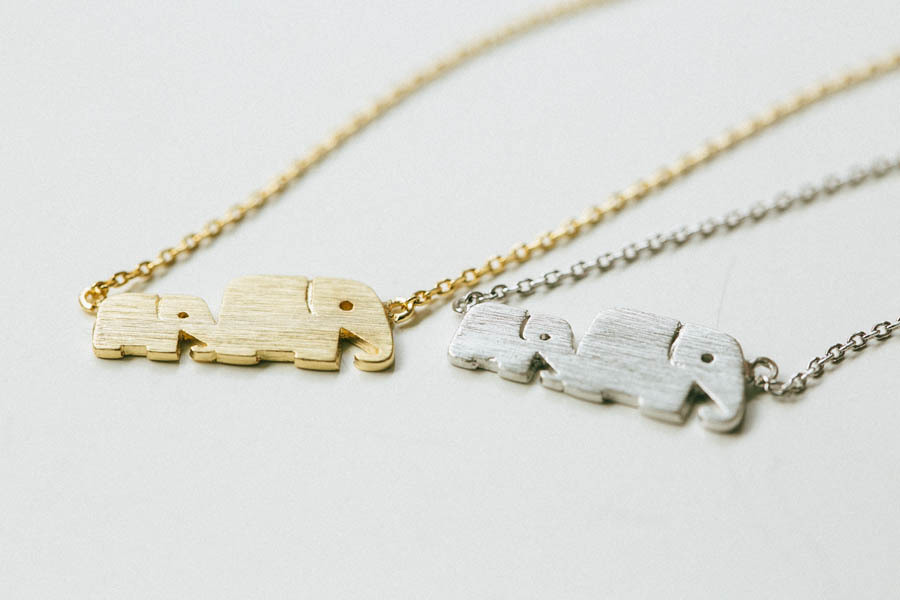 Mother Baby Elephant Necklace