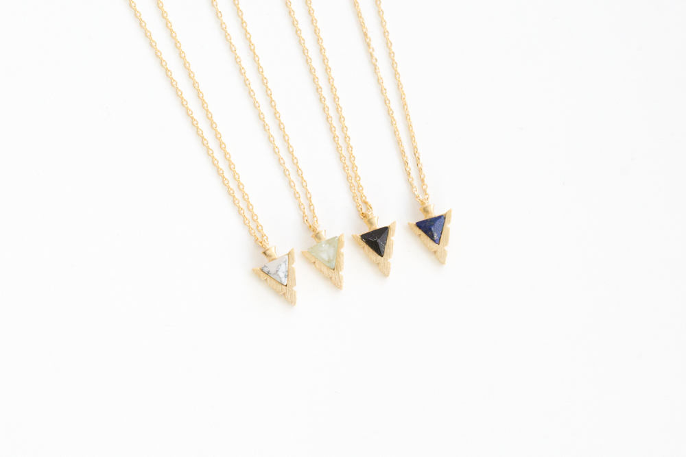 Triangular Arrow Stone Necklace