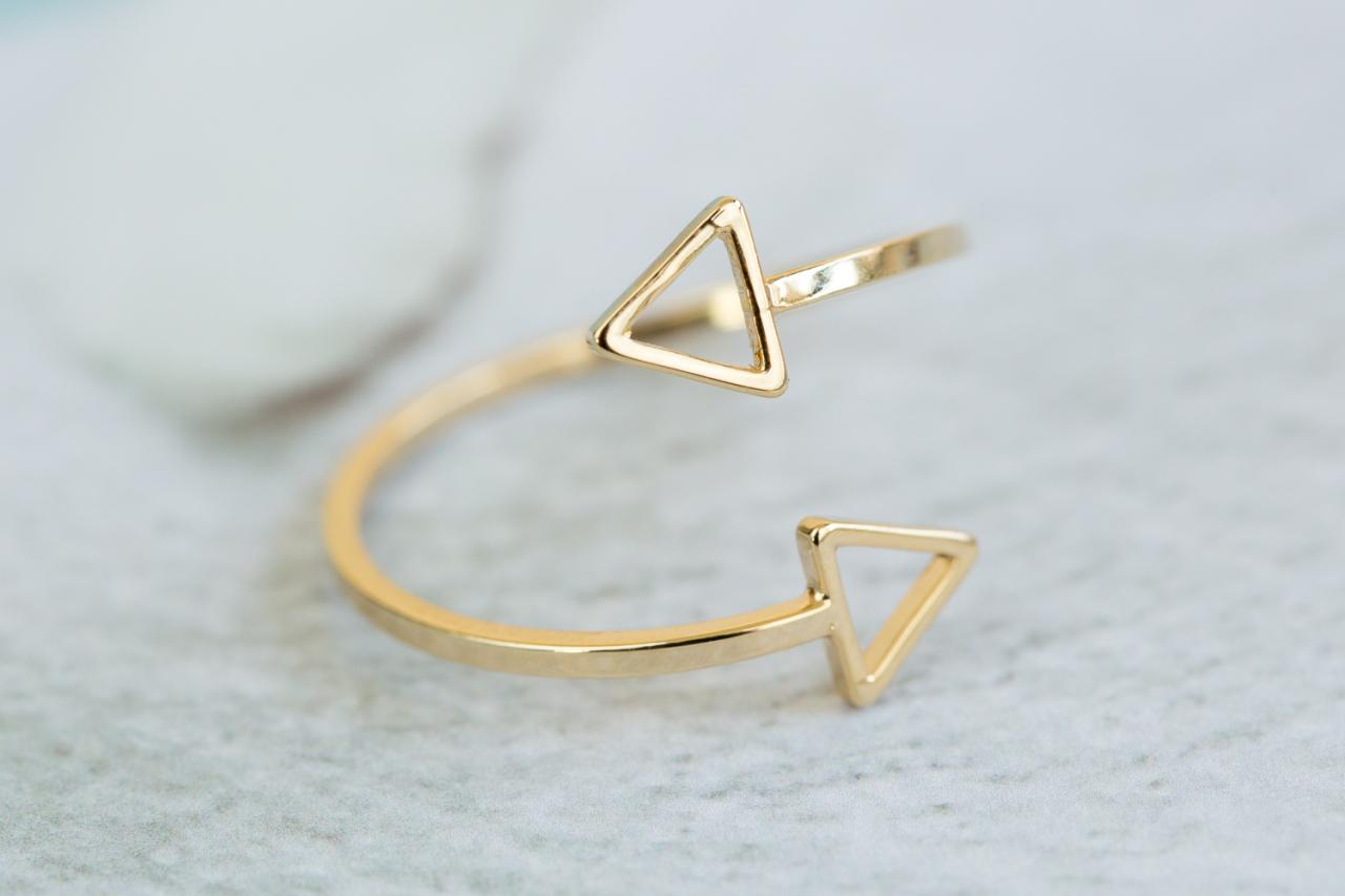Open Line 2triangle Hole Ring